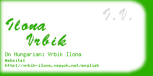 ilona vrbik business card